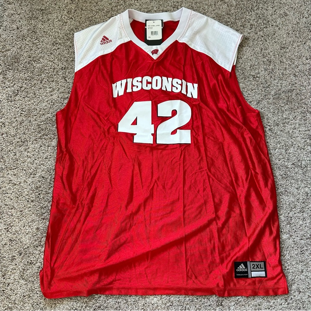 Adidas Wisconsin Red‎ Basketball Jersey